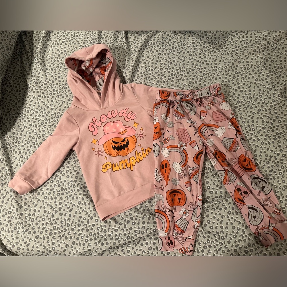 Girls Fall matching set, Howdy Pumpkin, 18-24 months, EUC